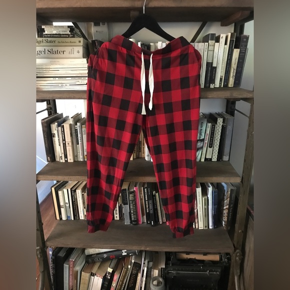 Like New  J. Crew Red and Black Buffalo Plaid Dreamy Jogger M - Picture 3 of 13